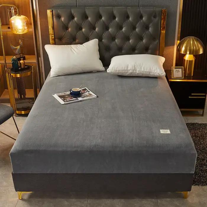 Drap-housse en velours doux et épais, housse de matelas antidérapante de haute qualité, protection r