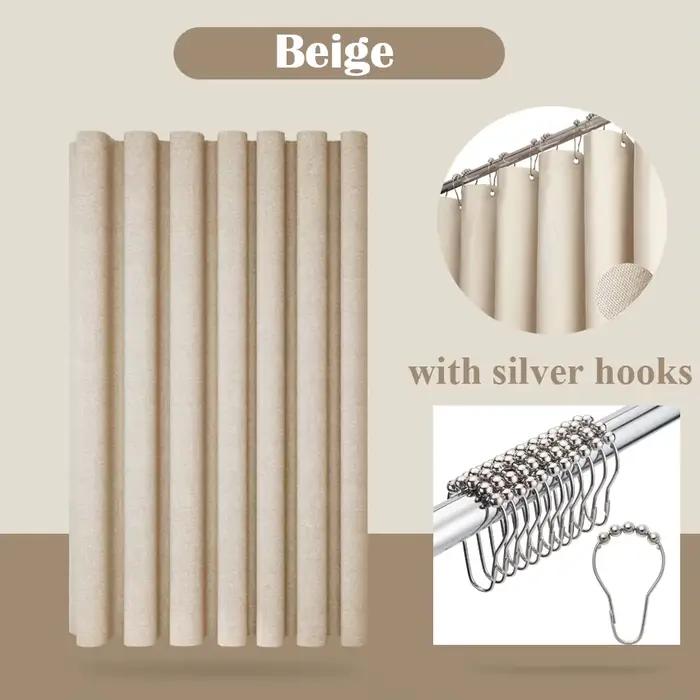 Rideau de douche en lin, salle de bain de luxe, imperméable, tissu épais, grande couverture de bain 