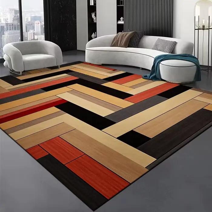 Tapis abstrait nordique de grande taille pour salon, lumière de luxe, décoration de zone de canapé, 