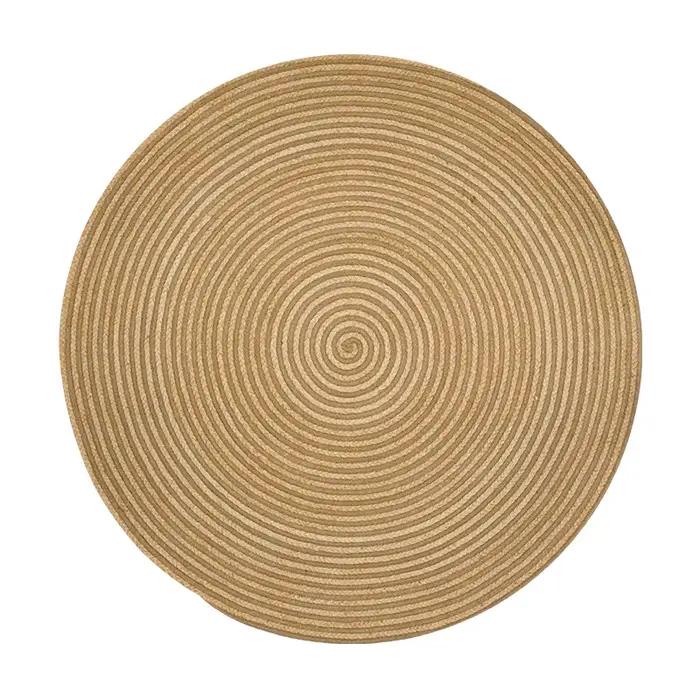 Tapis rond/ovale personnalisé en raphia naturel et jute du Bangladesh - Tapis écologique respirant t