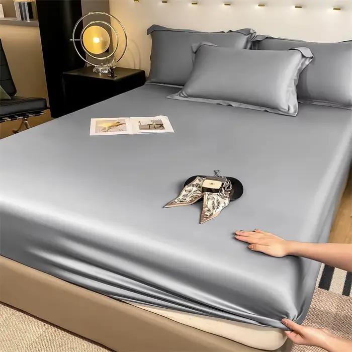 Drap-housse en soie de mûrier naturelle, housse de matelas, Queen, King, taille personnalisée, luxe,