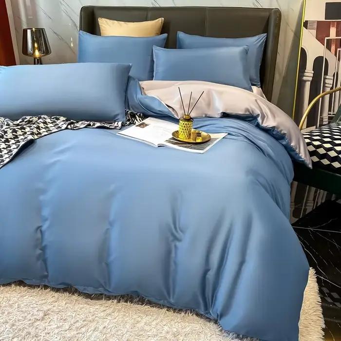 Parure de lit nordique 100% coton, avec drap, housse de couette, taies d'oreiller, drap de lit pour 