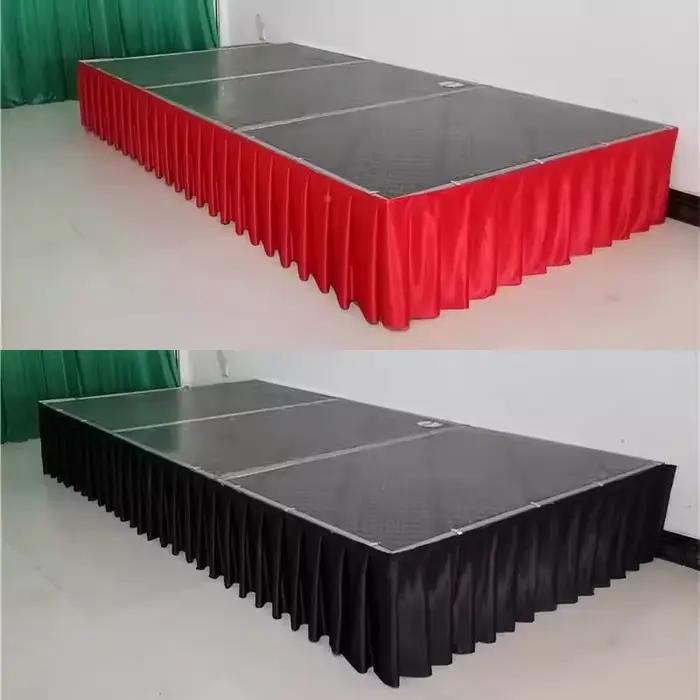 Jupe de Table plissée en Polyester, décoration pour fête de mariage, Banquet, anniversaire, nappe, c