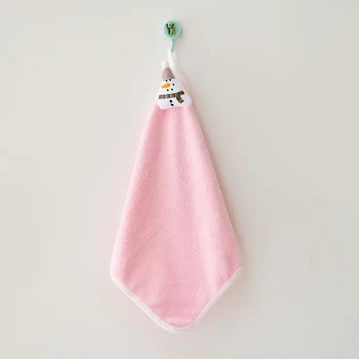 Serviette à main de Style noël pour enfants, dessin animé, bonhomme de neige, père noël, arbre de no