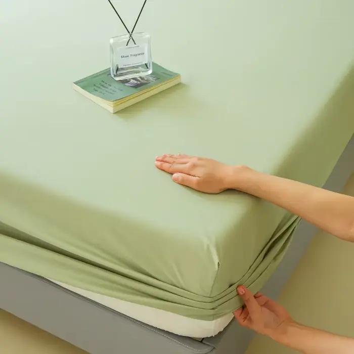 Drap-housse imperméable avec bande élastique à 360°, protège-matelas, couvre-lit pour lits simples, 