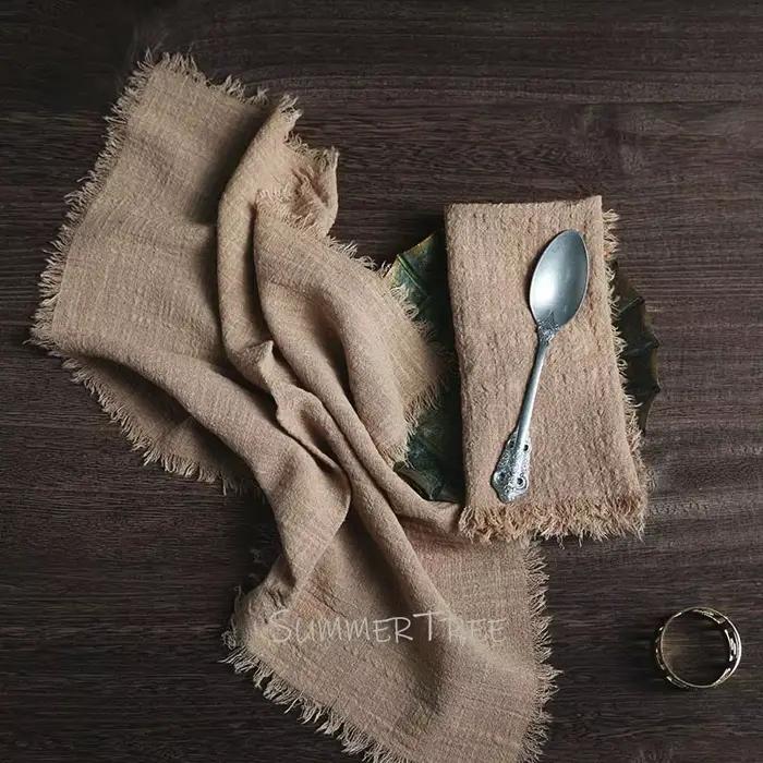 Grands serviettes en gaze de coton 41cm, serviettes à thé en mousseline, pour dîner, tissu rétro, dé