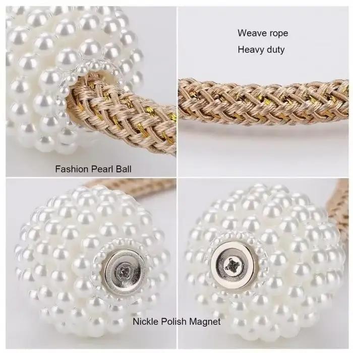 1/2 pièces perle magnétique rideau pince porte-rideau cravate boucle Clips suspendus boule boucle cr