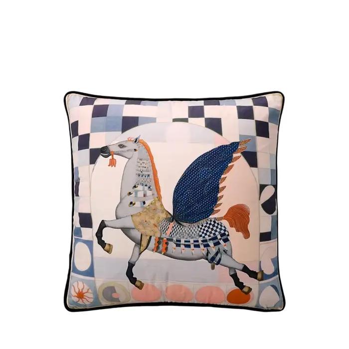 Housse de coussin Tigre inspirée de la chinoiserie preppy, motif guépard avec pot à gingembre, taie 