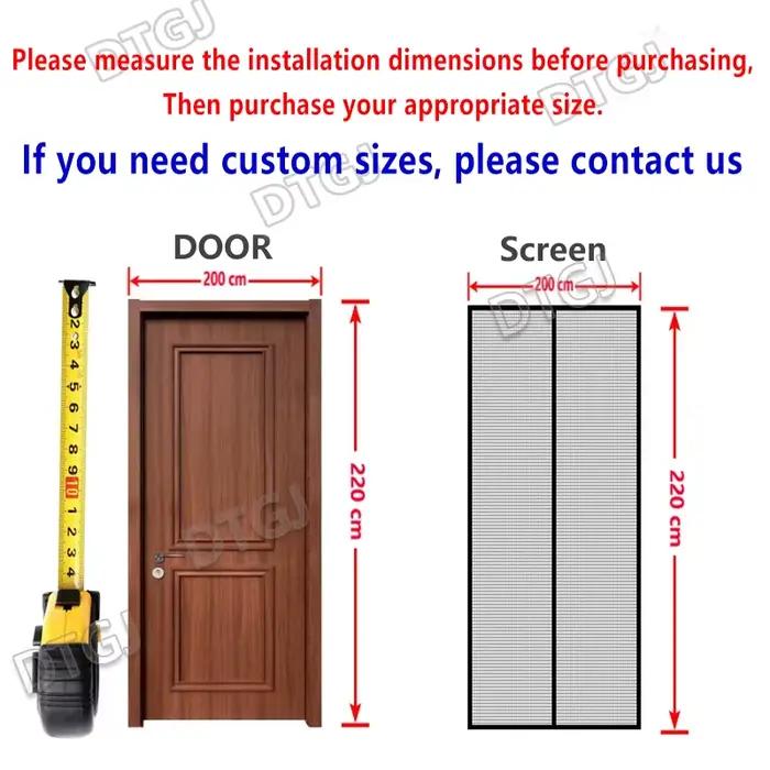 Moustiquaire magnétique pour porte, rideau noir pour insectes volants, fermeture automatique, maille