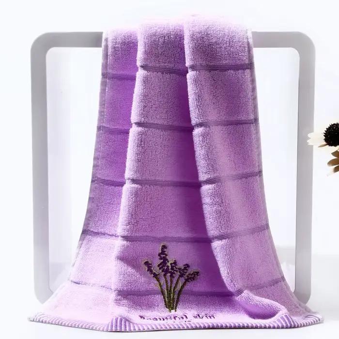 Serviette de bain brodée en coton de haute qualité, ensemble de draps doux pour les mains et le visa