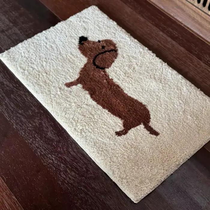 Tapis teckel de dessin animé américain VIKAMA, tapis décoratif doux et confortable pour salon et cha
