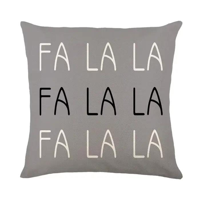 Housse de coussin en lin joyeux noël, taie d'oreiller 45x45cm, décorations de noël d'hiver pour la m