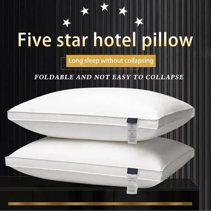 Oreiller d'hôtel 5 étoiles, oreiller de lit 100% coton, oreiller ergonomique pour le soutien du cou 