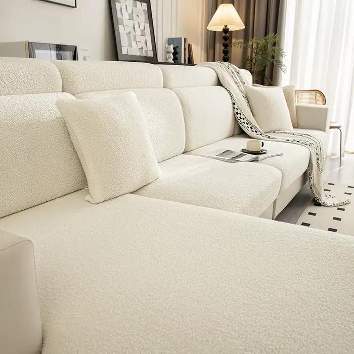 Housse de coussin de siège de canapé en peluche épaisse, housses de coussin de canapé housse de cana