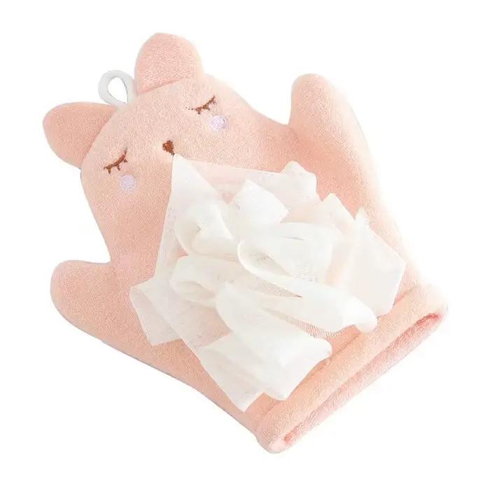 Gants de bain en coton pour bébé, serviette de bain pour enfants, brosses de bain en forme d'animaux
