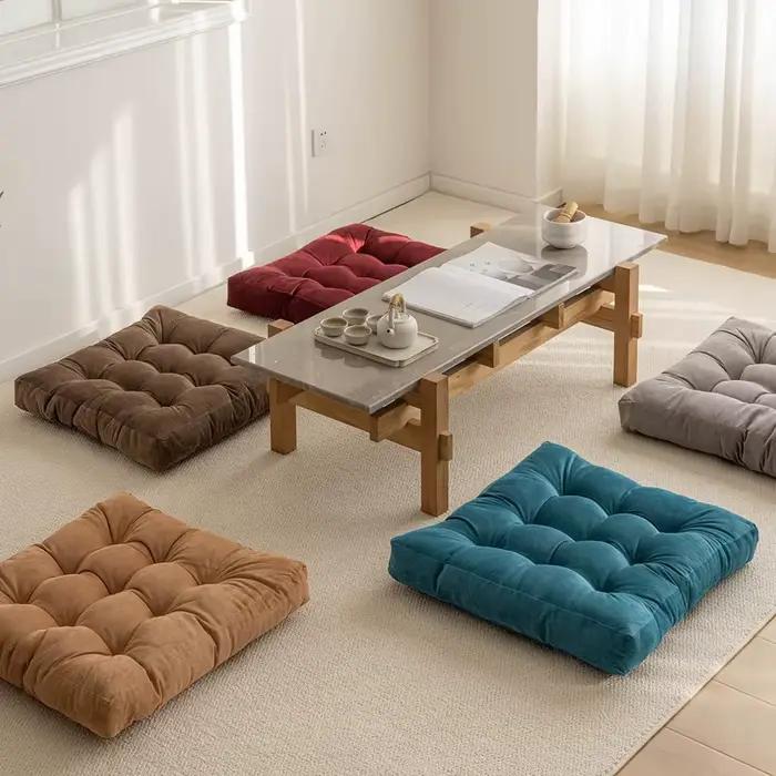 Oreiller de sol carré, coussin de siège de méditation, siège de Yoga, oreillers à genoux, coussins é