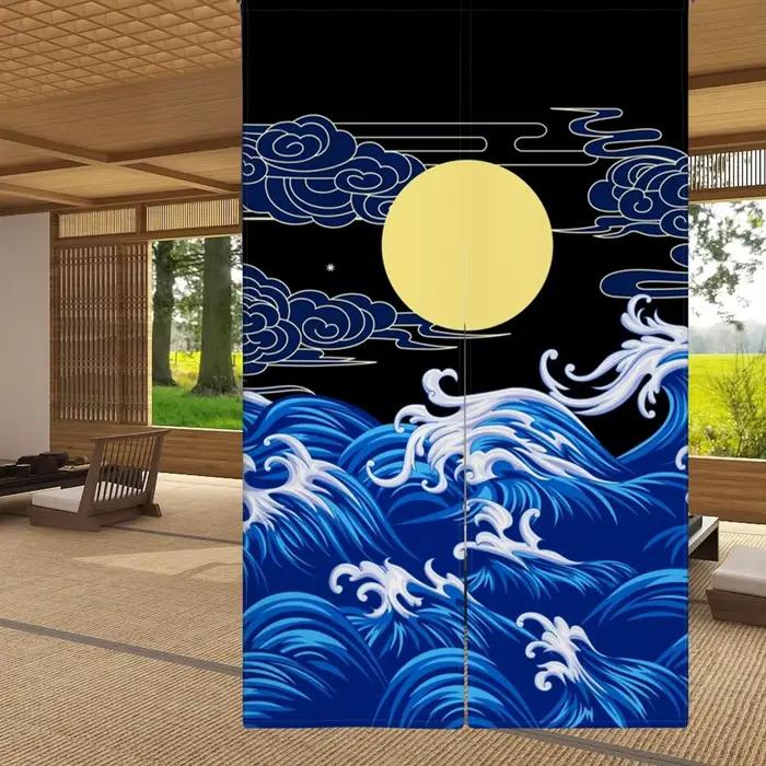 VIKAMA – rideau chaud en lin japonais, draperie de porte, maneki-neko, barre de saké, séparateur déc