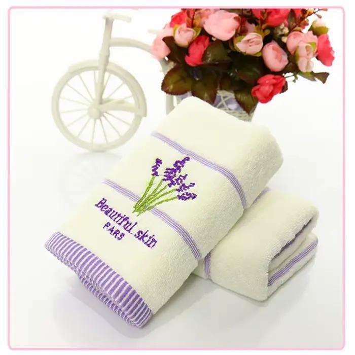 Serviette de bain en coton brodée µ, ensemble de draps doux pour le visage, haute qualité, aromathér