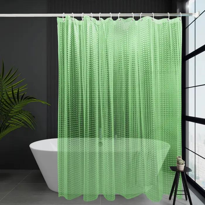 Rideau de douche vert œil de chat, rideau de séparation de douche de salle de bain, rideau d'espace 