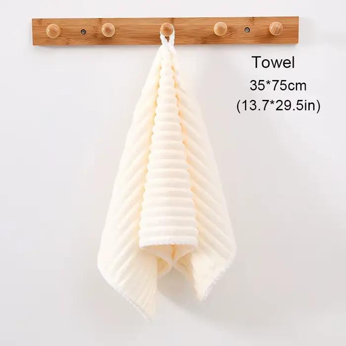 Ensemble de serviettes de bain en velours pour adultes, barre de bonbons, bord enveloppant, Campanép