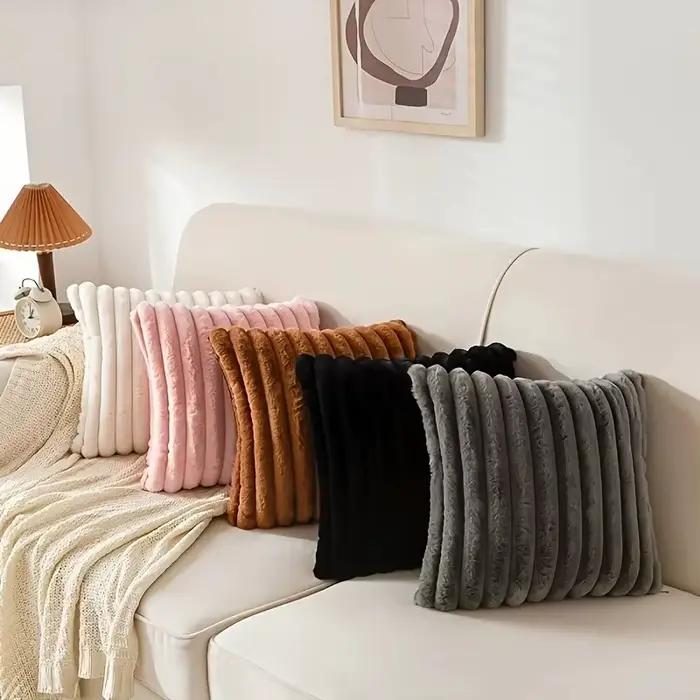 Taie d'oreiller en velours côtelé à rayures pour la décoration de la maison, tissu créatif pour la m