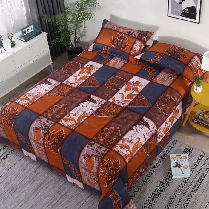 Parure de lit en coton avec taies d'oreiller, drap plat, textile de maison, literie de chambre, amou