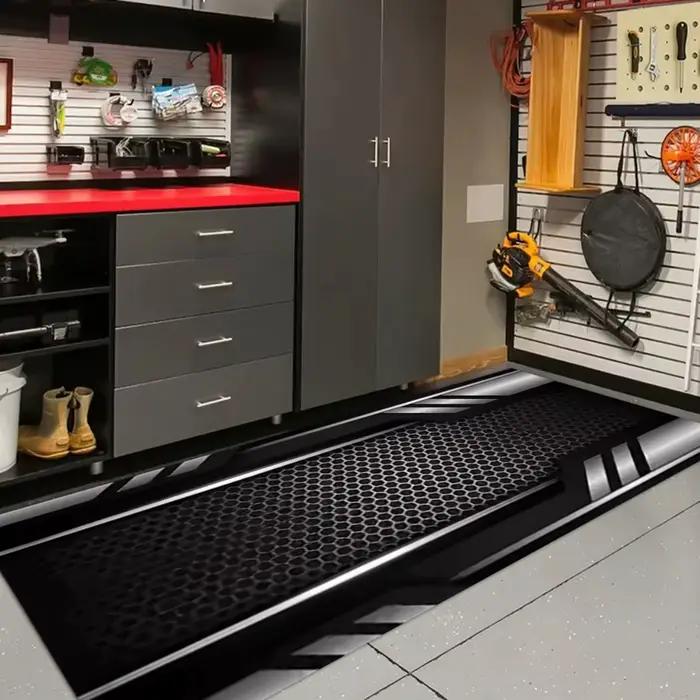 Tapis de sol pour garage de moto VIKAMA, style cyber, antidérapant, résistant à l'usure, tapis de pr