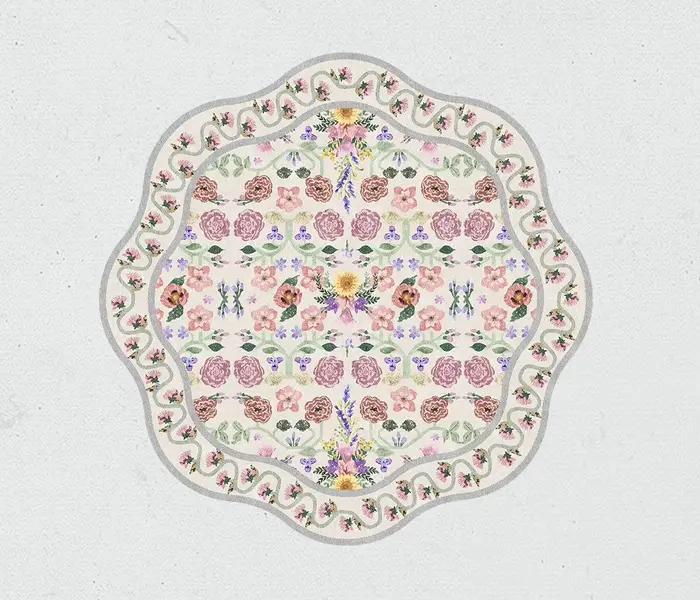 Tapis de style français pour chambre à coucher, motif floral, décoration de salon, tapis moelleux et