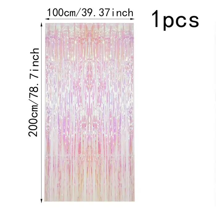 Rideau de pluie rose irisé transparent de 2 mètres, décoration murale de fond, décoration de fond de