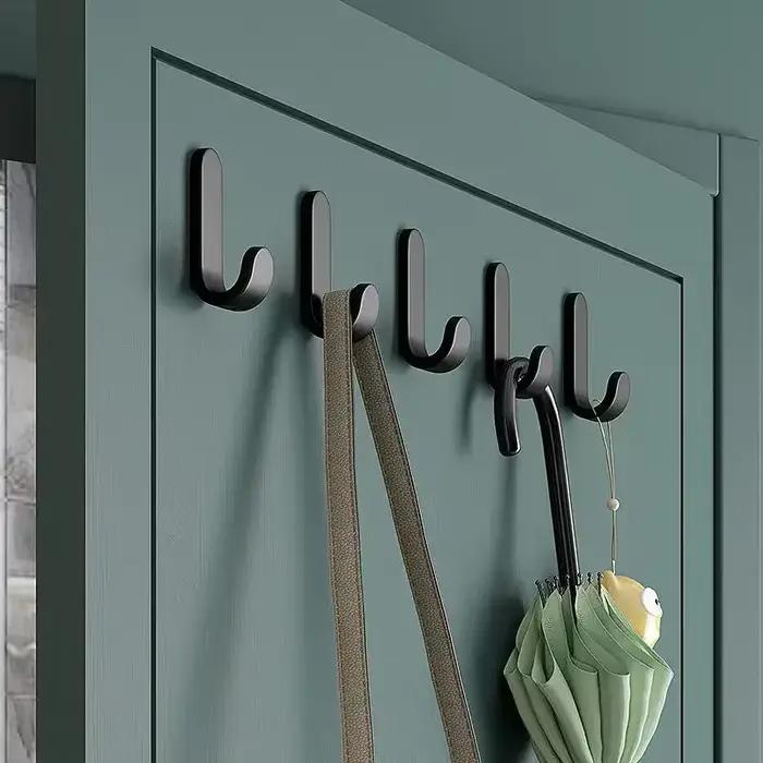 Crochet de rangement mural polyvalent derrière la porte, 6 pièces, crochet de suspension en tissu po