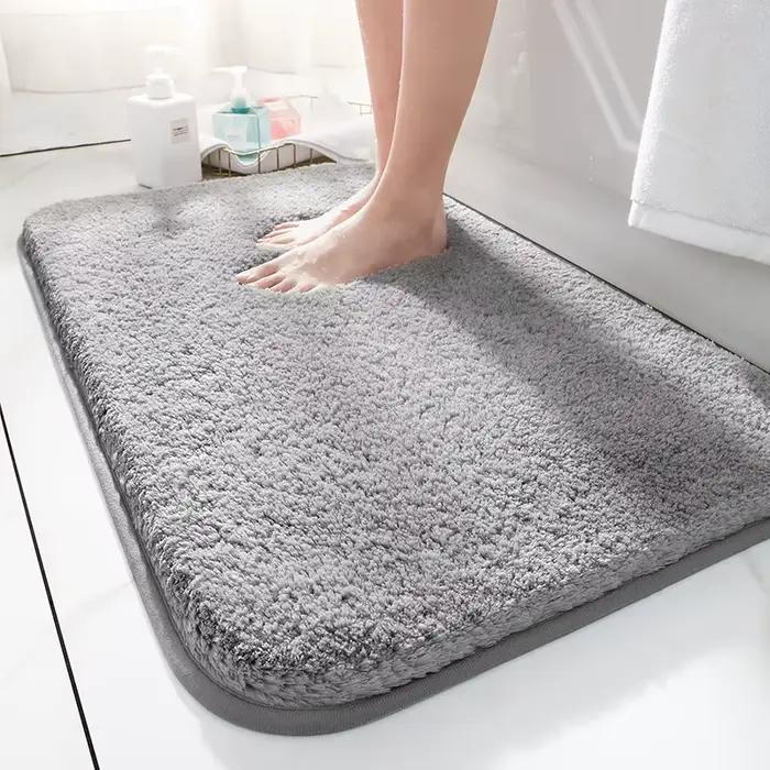Tapis de bain en Fiber de peluche Super épais, confortable et doux, antidérapant, absorbant, pour pi