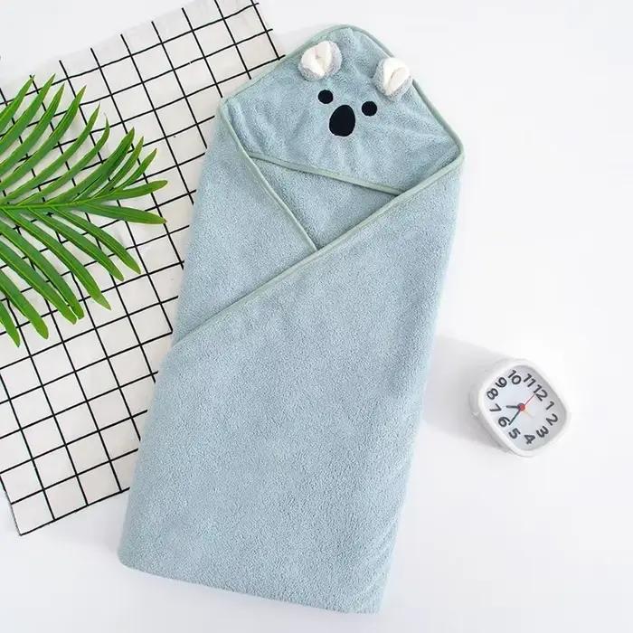 Serviette de bain pour bébé, serviette à capuche pour bébé, couverture d'emmaillotage en velours pou