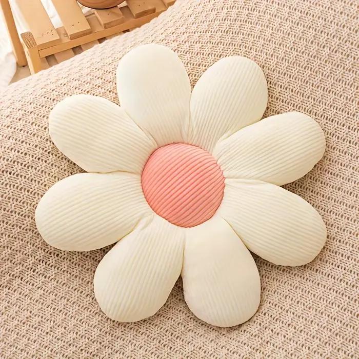 Coussin de canapé en peluche à fleurs, coussin marguerite Super doux, coussin en peluche confortable