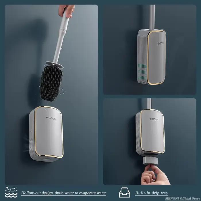 MENGNI-brosse de toilette de luxe salle de bain montage mural outil de nettoyage à vidange rapide br
