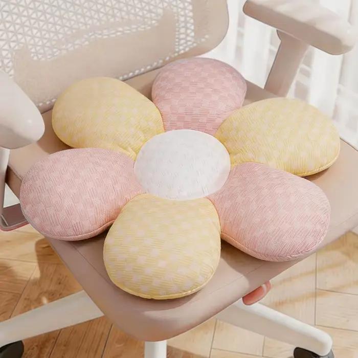 Coussin de chaise d'été rafraîchissant en tissu respirant, motif fleurs glacées et colorées, pour ca