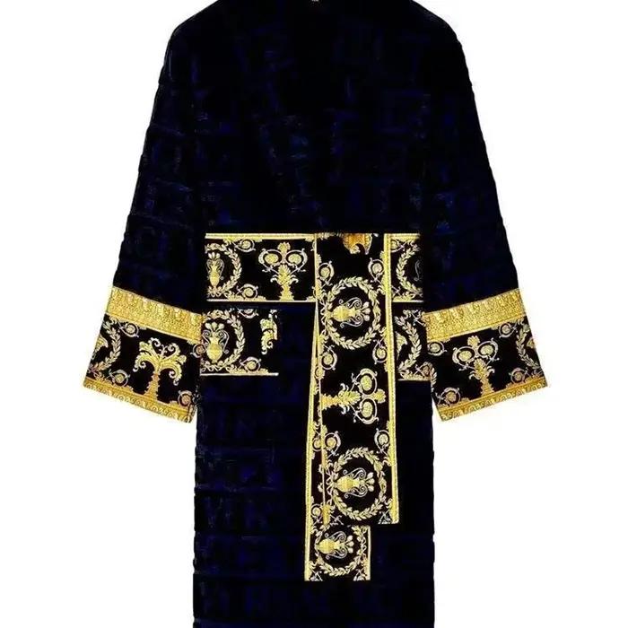 Peignoir long en coton pour homme et femme, vêtements de nuit épais, pyjama de luxe style hôtel, pei