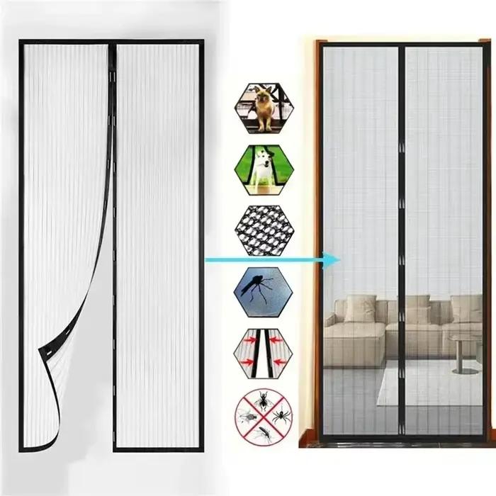 Rideaux anti-moustiques pour portes, moustiquaire magnétique, porte fenêtre, maille de fermeture aut