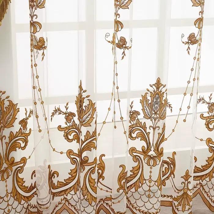 Rideaux de Style européen pour le salon, atmosphère luxueuse, rideaux de fenêtre de palais de Style 
