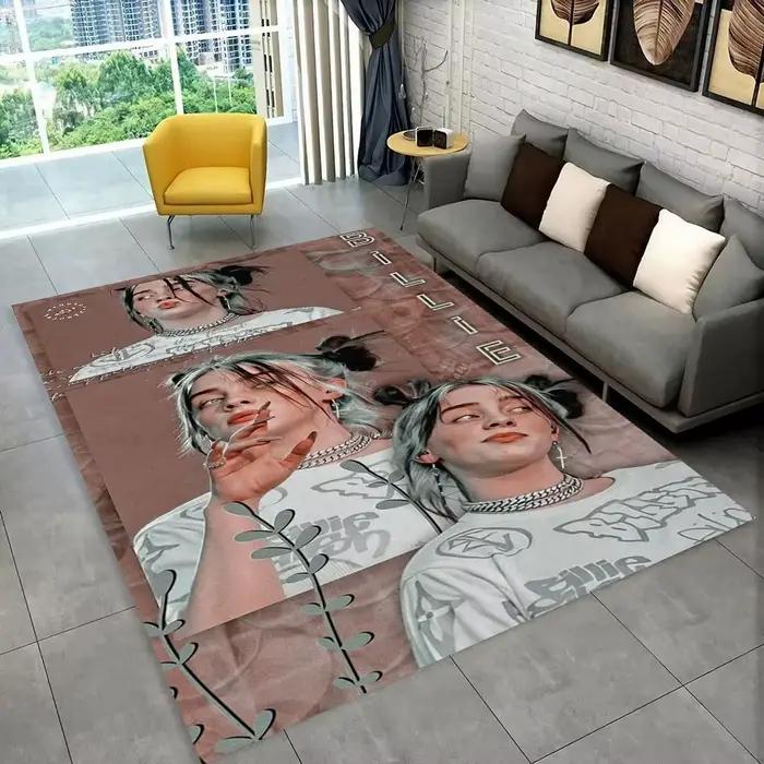Tapis de sol antidérapant Billie Eilish Star de la mode pour chambre d'enfant, chambre à coucher, sa