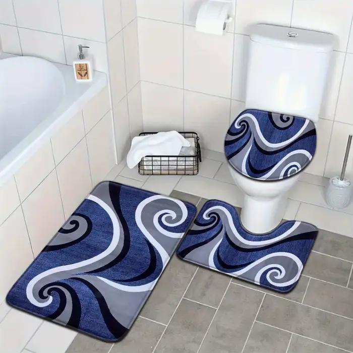 VIKAMA – ensemble de tapis de salle de bain de style minimaliste, 3 pièces, tapis de porte, tapis de