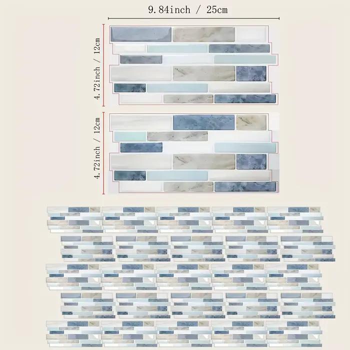 Autocollants de cuisine en cristal effet marbre, 25 pièces, autocollants imperméables à l'huile pour