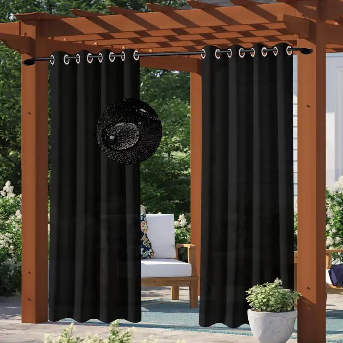 Rideau à œillets de confidentialité extérieur imperméable, rideaux Adumbral résistants aux intempéri