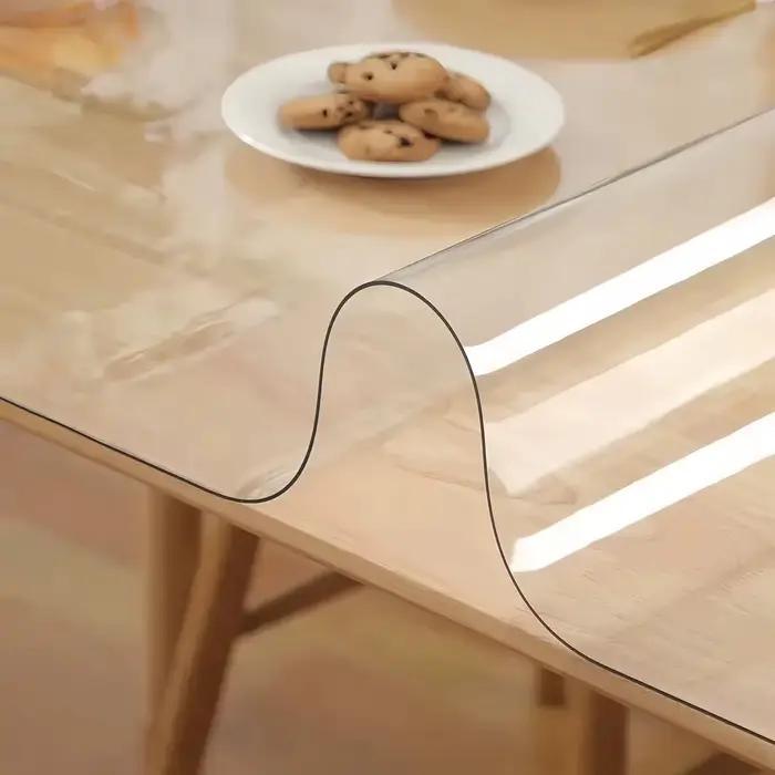 Nappe en PVC Transparent, Verre Souple, Clip, Résistant à l'Huile, Imperméable, Convient pour Table 