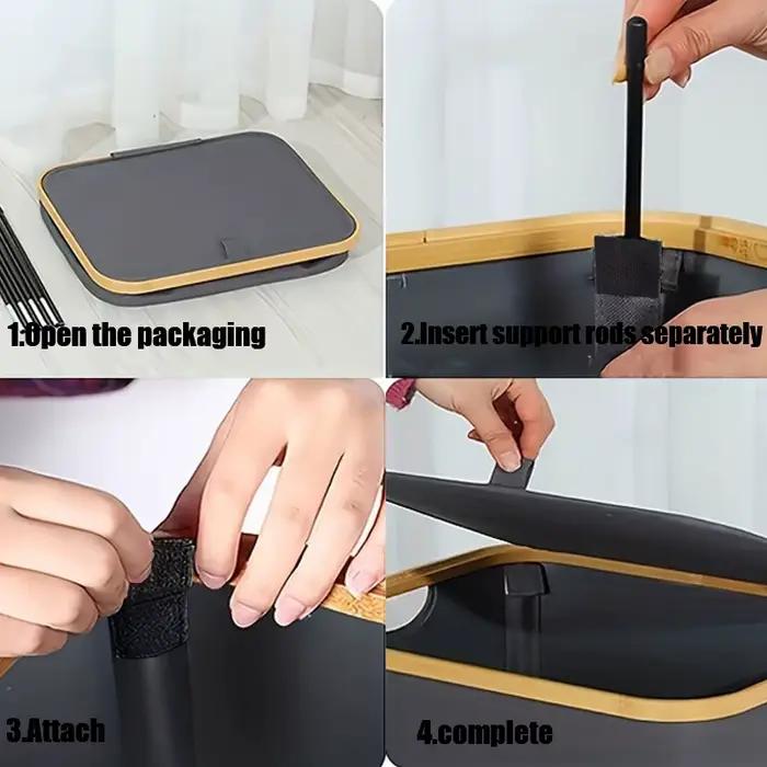 Panier à linge sale avec couvercle et sac intérieur, panier à linge de 100 litres, panier à linge pl
