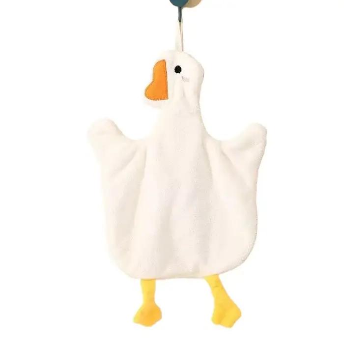 Serviettes à main canard mignon serviette suspendue cuisine salle de bain oie boule de bain doux abs