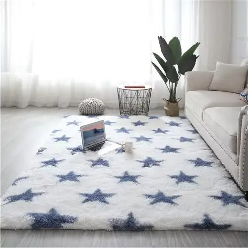 Tapis étoile à cinq branches, teinture par nouage, pour salon, table basse, chambre d'enfant, rampan