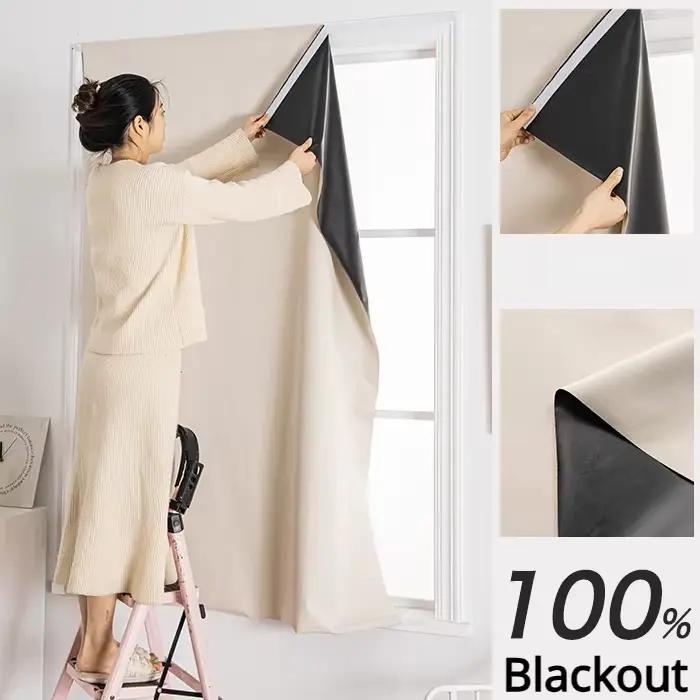 Rideaux courts occultants 100% pratiques, sans perçage, pour salon, chambre à coucher, stores de bai