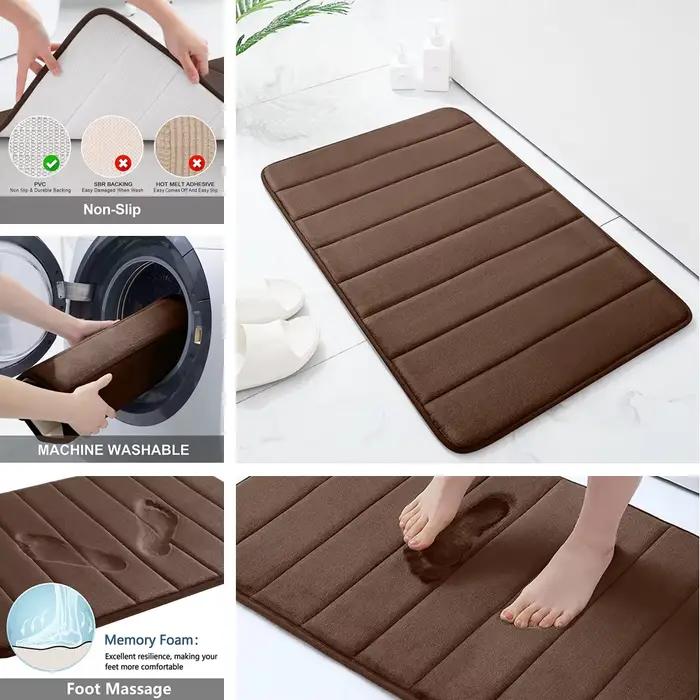 Tapis de bain Super absorbant en mousse à mémoire de forme, antidérapant, pour salle de bain, sol la