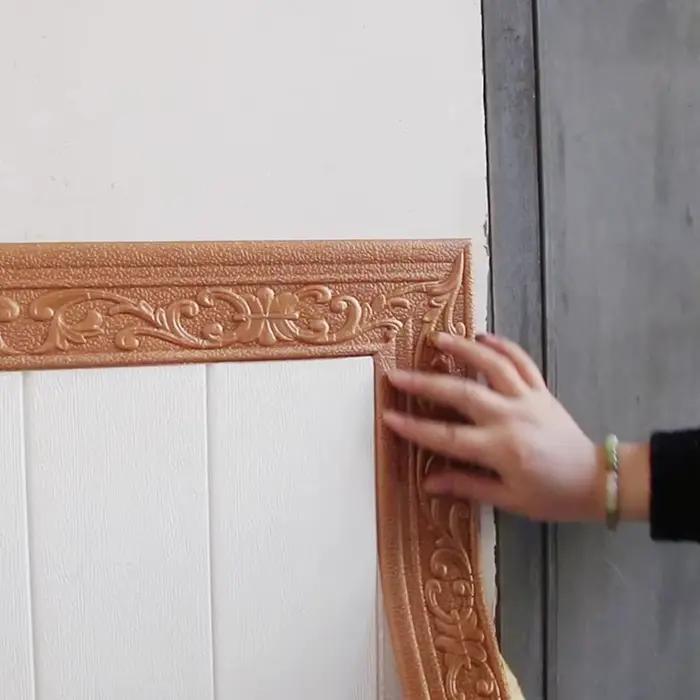 Rouleau de papier peint auto-adhésif imperméable, 10 m/rouleau, ligne de garniture murale 3D, bordur