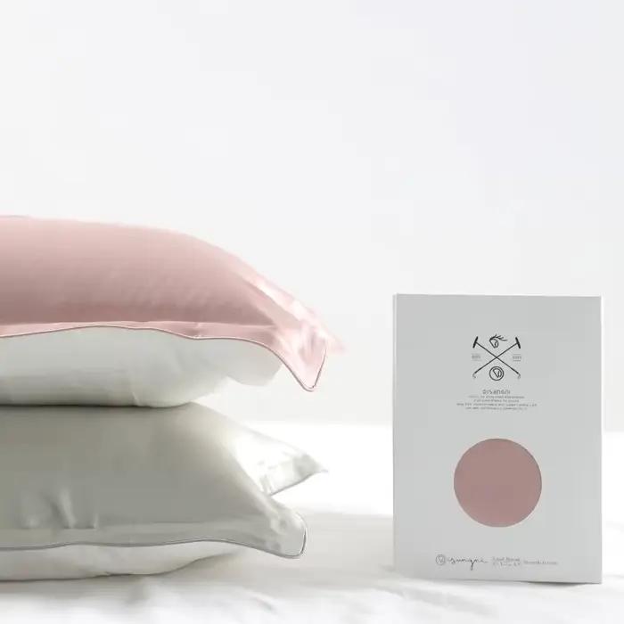 DISANGNI Taie d'oreiller 100 % soie de mûrier naturelle pour cheveux et peau - Avant en pure soie et